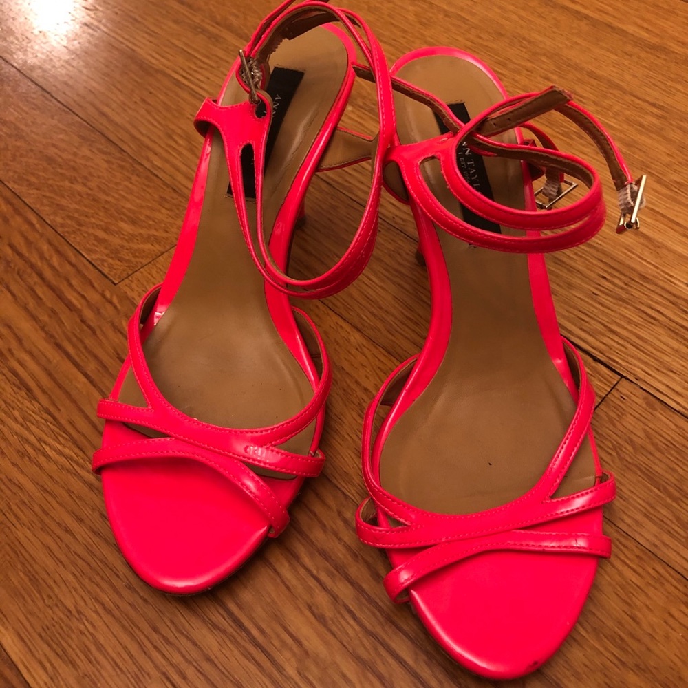 Hot Pink Strappy Sandal Heels